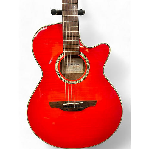 Takamine Used Takamine EG568C Trans Red Acoustic Electric Guitar Trans Red