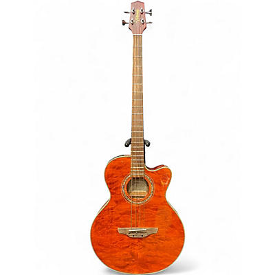 Used Takamine G-series Bass Trans Orange Acoustic Bass Guitar