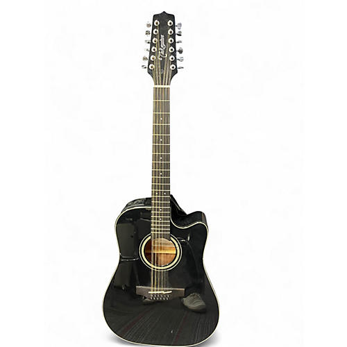 Used Takamine GD30CE-12 Black 12 String Acoustic Electric Guitar Black