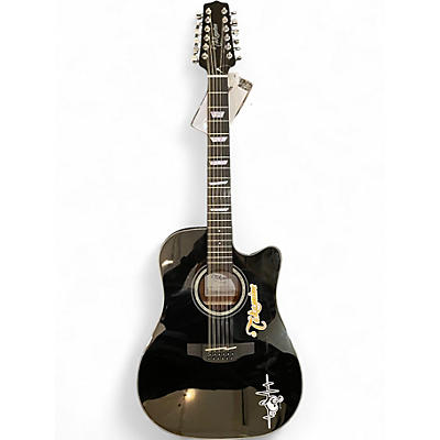 Used Takamine GD30CE-12 Black 12 String Acoustic Electric Guitar