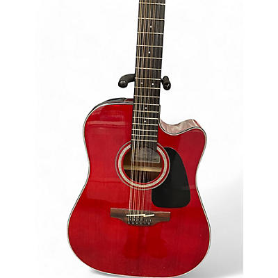 Takamine Used Takamine GD30CE-12 Red 12 String Acoustic Electric Guitar