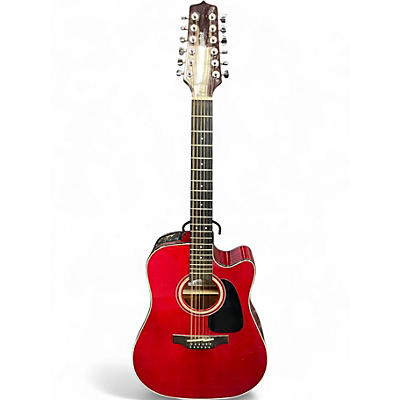 Used Takamine GD30CE-12 Red 12 String Acoustic Electric Guitar