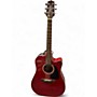 Used Takamine GD30CE Trans Red Acoustic Electric Guitar Trans Red