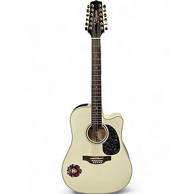 Takamine Used Takamine GD37CE-12-PW Pearl White 12 String Acoustic Electric Guitar