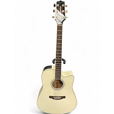 Used Takamine GD37CE Pearl White Acoustic Electric Guitar