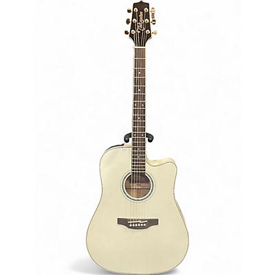 Used Takamine GD37CE Pearl White Acoustic Guitar