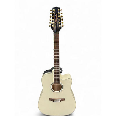Used Takamine GD37CE Pearl White Acoustic Guitar