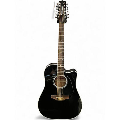 Used Takamine GD38CE Black 12 String Acoustic Electric Guitar