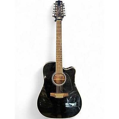 Used Takamine GD38CE Black 12 String Acoustic Electric Guitar