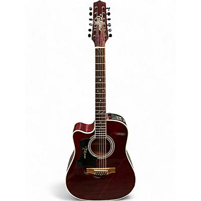 Takamine Used Takamine JJ325SRC12 John Jorgenson Signature Left Handed Satin Red Acoustic Electric Guitar