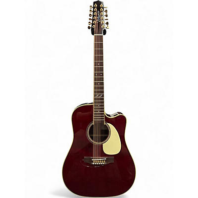 Used Takamine JJ325SRC12 John Jorgenson Signature Trans Red 12 String Acoustic Electric Guitar