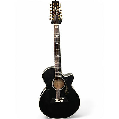 Used Takamine TSP158C-12 Black 12 String Acoustic Electric Guitar