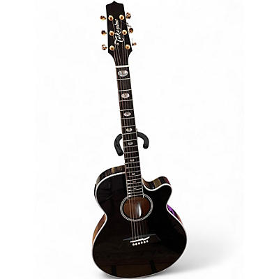 Used Takamine TSP158C Trans Black Acoustic Electric Guitar