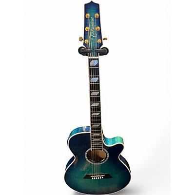 Used Takamine TSP178AC Ocean Blue Burst Acoustic Electric Guitar