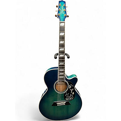 Used Takamine TSP178AC Trans Blue Burst Acoustic Electric Guitar