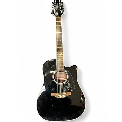 Used Takamine gd38ce Black 12 String Acoustic Guitar