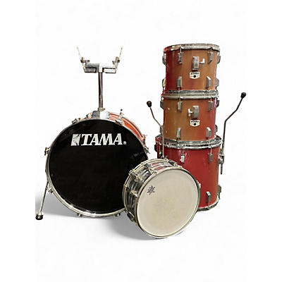 Used Tama  5 Piece ROCKSTAR  Orange to Red Fade  Drum Kit