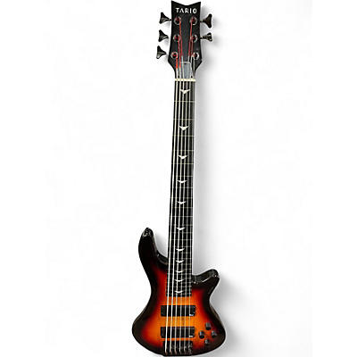 Used Tario 6 STRING FRETLESS 2 Color Sunburst Electric Bass Guitar