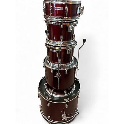 Used Taye Drums 5 Piece ROCKPRO DRUM SET Burgundy Drum Kit