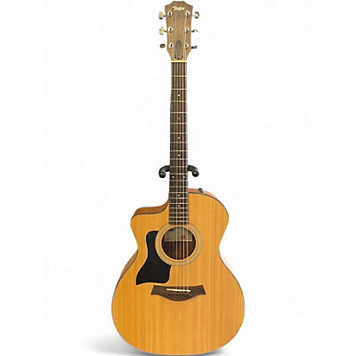 Used Taylor 114CE Left Handed Natural Acoustic Electric Guitar