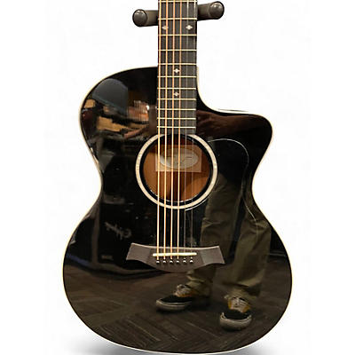 Used Taylor 214CE-BLK DLX Black Acoustic Electric Guitar