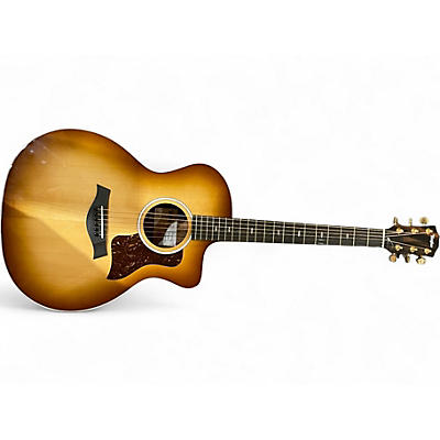 Used Taylor 214CE DLX SEB 2 Color Sunburst Acoustic Electric Guitar
