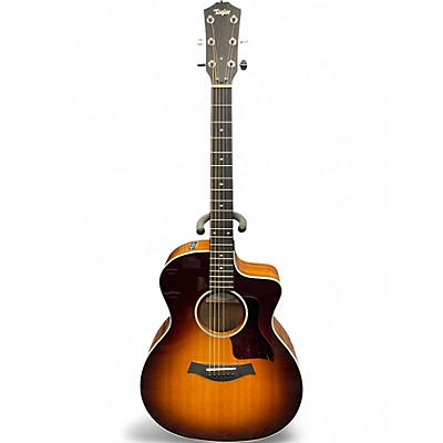 Used Taylor 214CE Deluxe 2 Color Sunburst Acoustic Electric Guitar