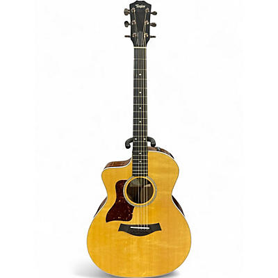 Used Taylor 214CE Deluxe LEFT HANDED Natural Acoustic Electric Guitar