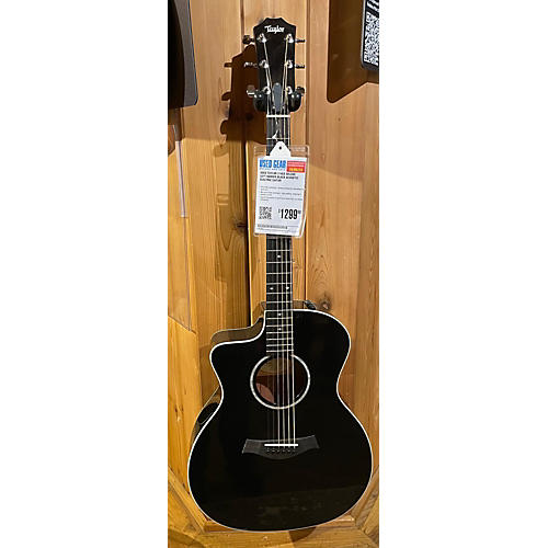 Taylor Used Taylor 214CE Deluxe Left Handed Black Acoustic Electric Guitar Black