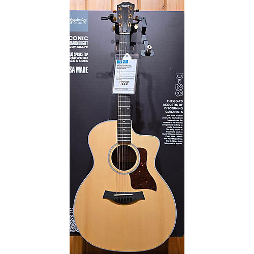 Taylor Used Taylor 214CE Deluxe Natural Acoustic Electric Guitar Natural