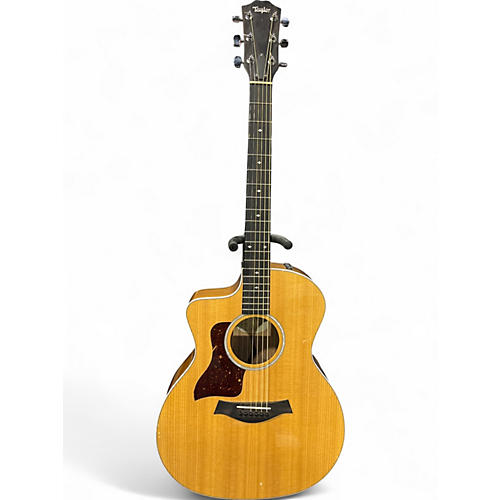 Used Taylor 214CE Deluxe Natural Acoustic Electric Guitar Natural