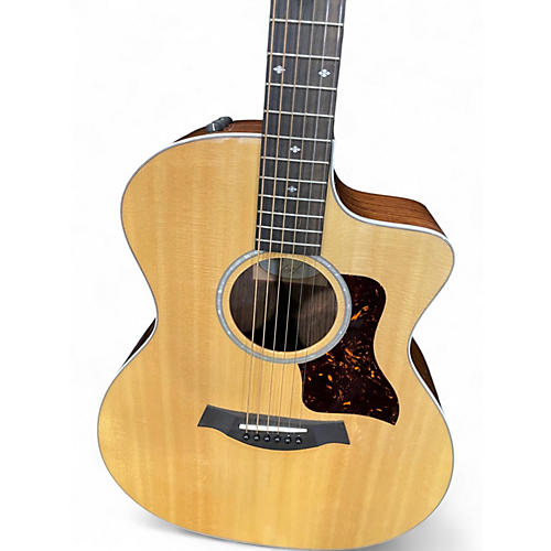 Used Taylor 214CE Deluxe Natural Acoustic Electric Guitar Natural