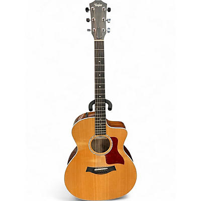 Used Taylor 214CE Deluxe Natural Acoustic Electric Guitar