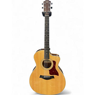 Used Taylor 214CE Deluxe Natural Acoustic Electric Guitar