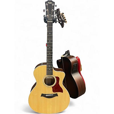 Used Taylor 214CE Deluxe Natural Acoustic Electric Guitar