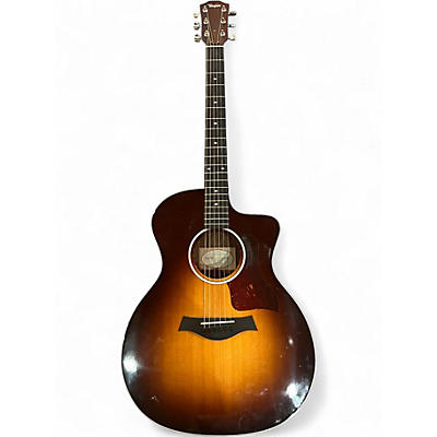 Used Taylor 214CE Deluxe Tobacco Sunburst Acoustic Electric Guitar