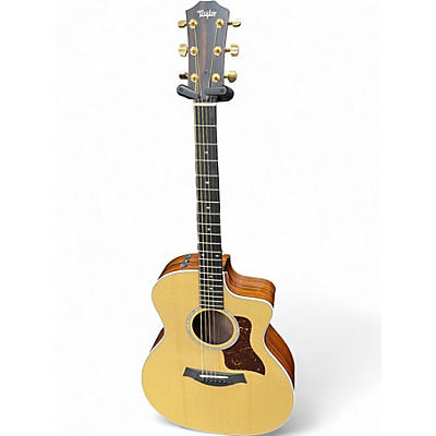 Used Taylor 214ce DLX Natural Acoustic Electric Guitar
