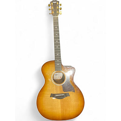 Used Taylor 214ce DLX Sunset Blvd Grand Auditorium Sunset Edgeburst Acoustic Guitar