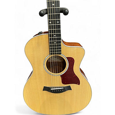 Used Taylor 214ce Deluxe Qs Natural Acoustic Electric Guitar