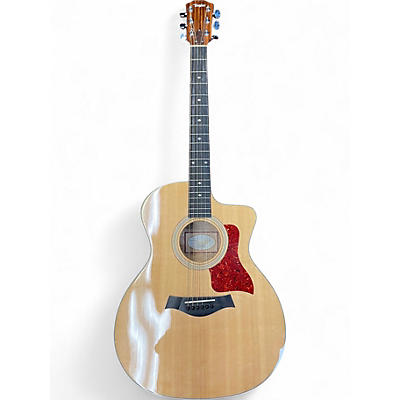 Used Taylor 214ce QM DLX Natural Acoustic Electric Guitar