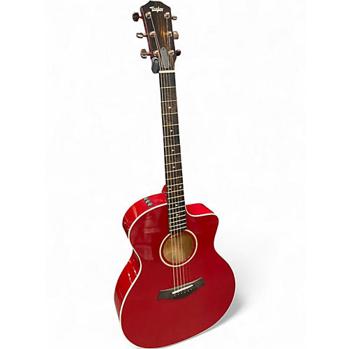 Used Taylor 214ce Red Dlx Red Acoustic Electric Guitar Red