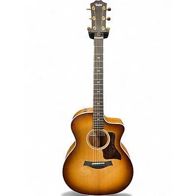 Used Taylor 214ce dlx 2 Color Sunburst Acoustic Electric Guitar