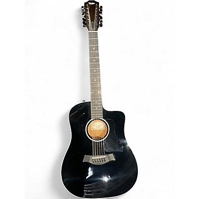 Used Taylor 250CE Black 12 String Acoustic Electric Guitar