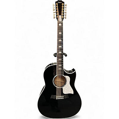 Used Taylor 657ce DOCE DOBLE Black and White 12 String Acoustic Electric Guitar