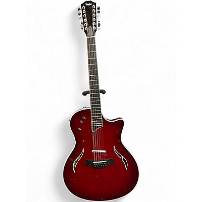 Used Taylor T5S-12 Trans Red 12 String Acoustic Electric Guitar