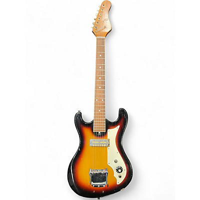 Used Teisco Gold Foil Double-Cut Style Sunburst Solid Body Electric Guitar