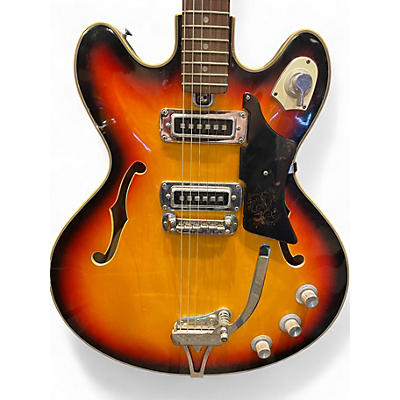 Used Teisco KEP 10T 3 Color Sunburst Hollow Body Electric Guitar