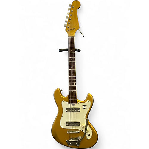 Used Teisco Vintage 1960s Metallic Gold Solid Body Electric Guitar Metallic Gold