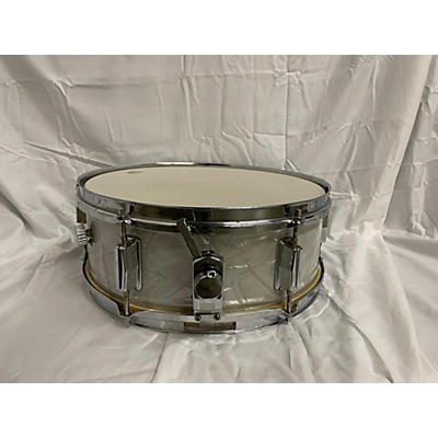 Used Tempro 5.5X14 Snare Drum White Marine