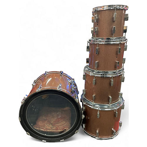 Tempus Used Tempus 5 Piece CARBON FIBER KIT COPPER CHAMPAGNE SPARKLE Drum Kit COPPER CHAMPAGNE SPARKLE